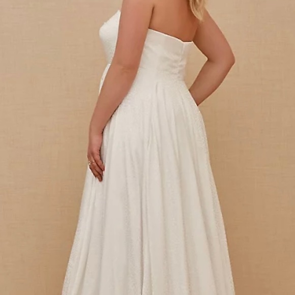 🆕 NWT Torrid white leopard saying strapless wedding dress size 12 - Picture 3 of 5